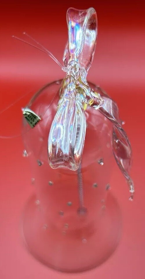 Silvestri Handblown Iridescent Glass Bell with Dots 7in Vintage SEE DESCRIPTION