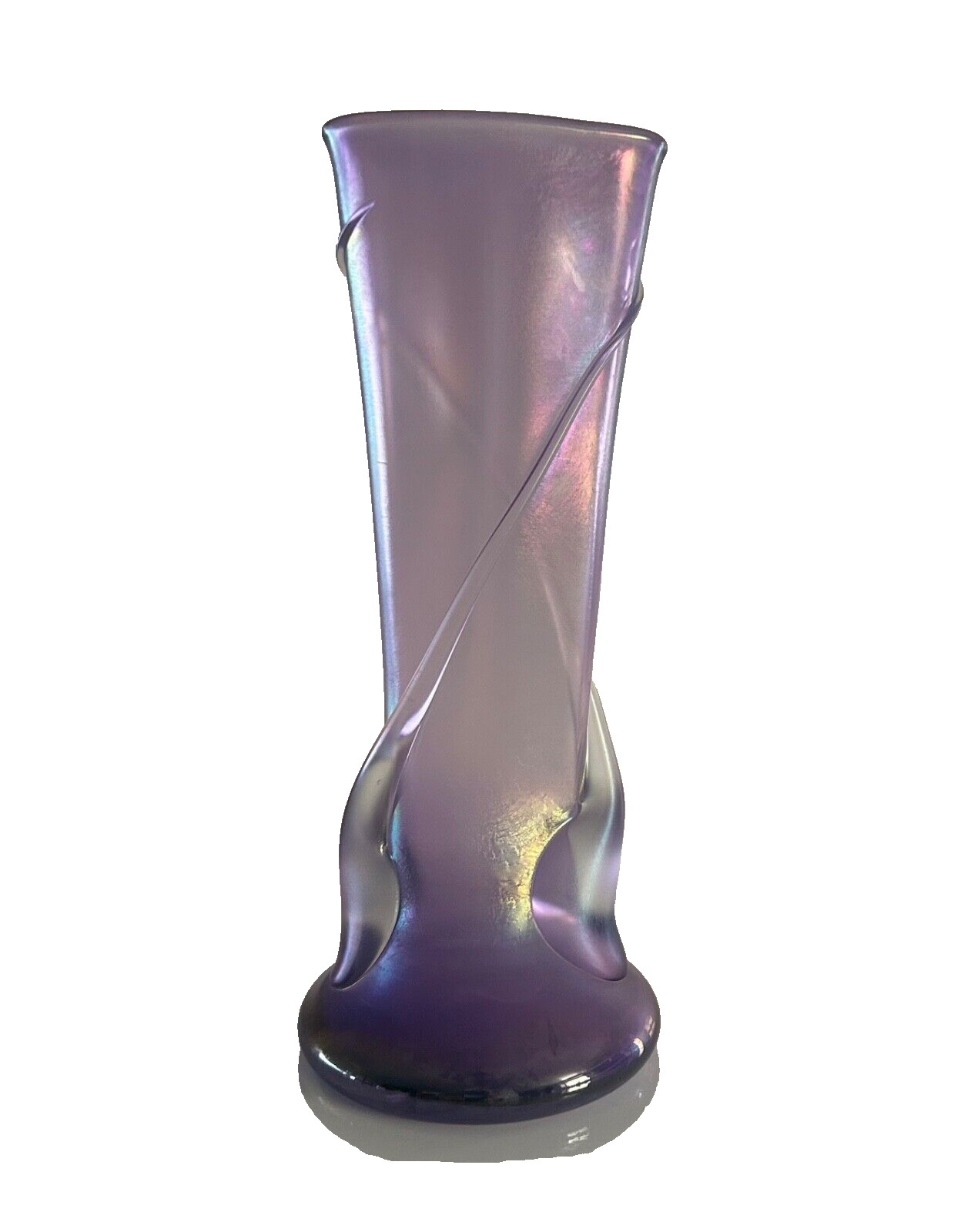 Zellique Studio Art Vase Iridescent Purple Opaque Vase Signed JM Joseph Morel!