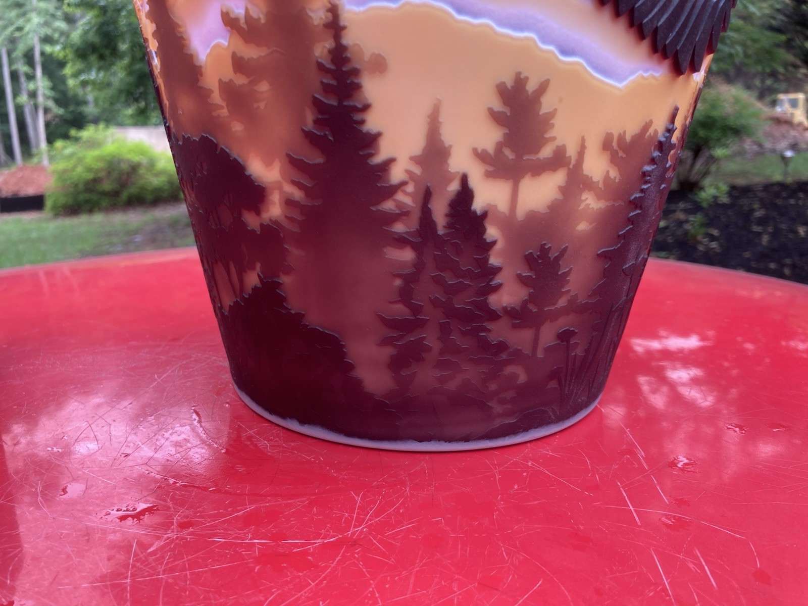 Fabulous Huge Vintage Kelsey Murphy 6 Layer Super Cameo Vase / Soaring Eagle