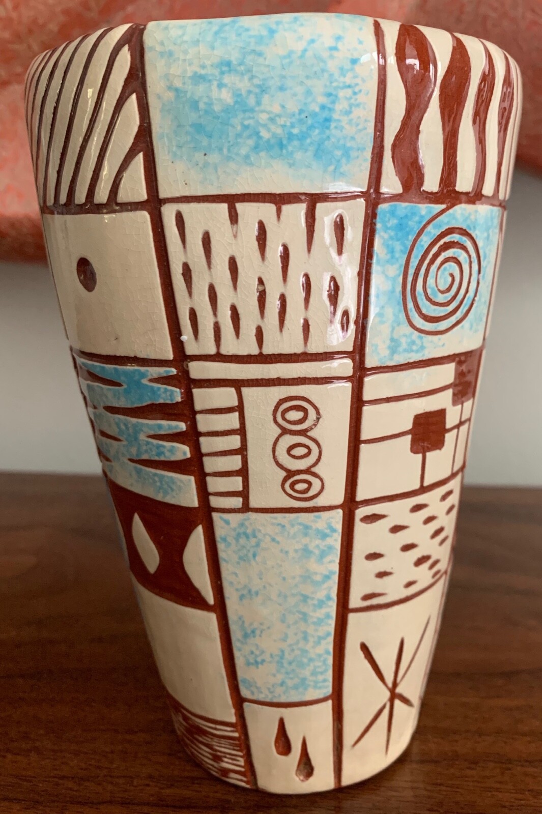 Nice Unique Vintage 60s Ceramic Vase Mid Century Modern Pottery Signed Lightfoot
