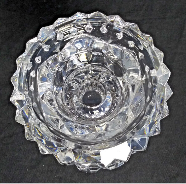 Vintage Mikasa Crystal Candle Holder Cut Glass MCM Glam 5” Votive