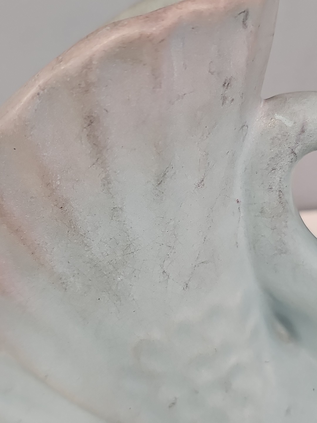 Rosemeade Pottery Swan Vase Vintage Blue Pink North Dakota 5 inches tall Stamped