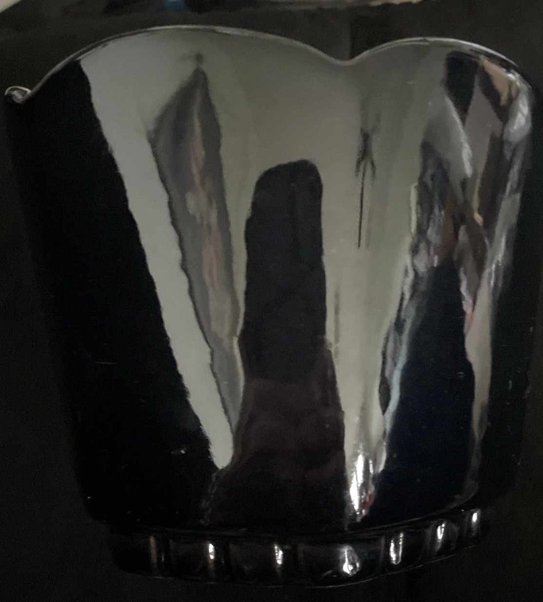 Vintage Frankoma Pottery Scalloped Planter Pot #37 Black Satin, 4 1/8″ Tall EUC