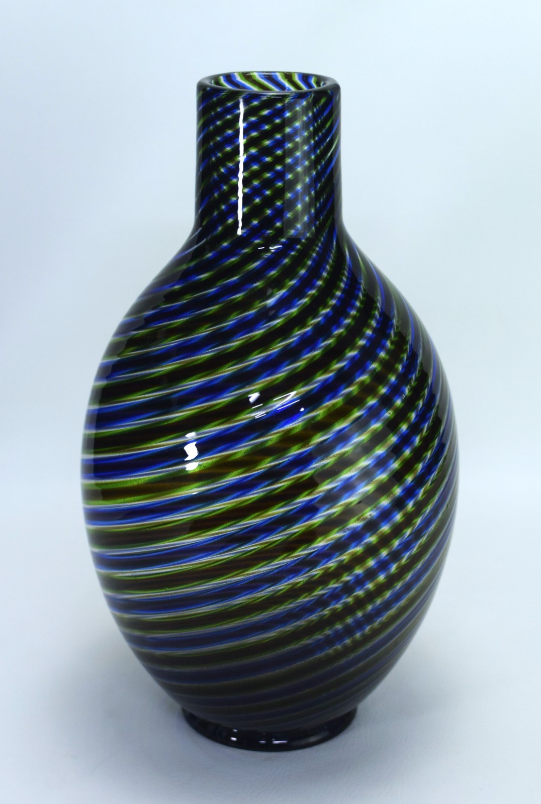 Vintage Barovier & Toso Spira Aurata Murano Glass Vase Signed