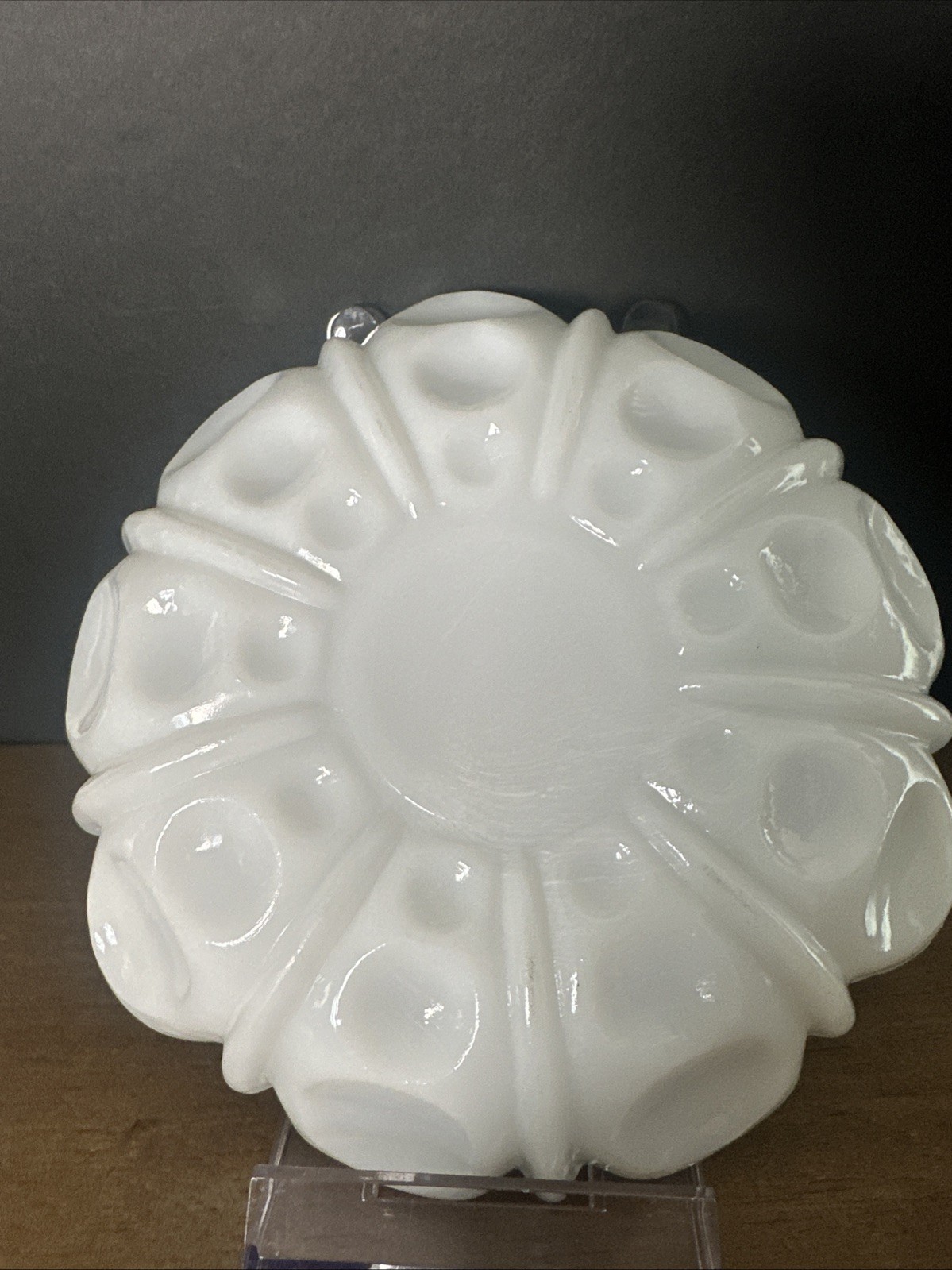 Vintage Anchor Hocking Milk Glass Ashtray Coaster Trinket Dish Candle 5-3/8”