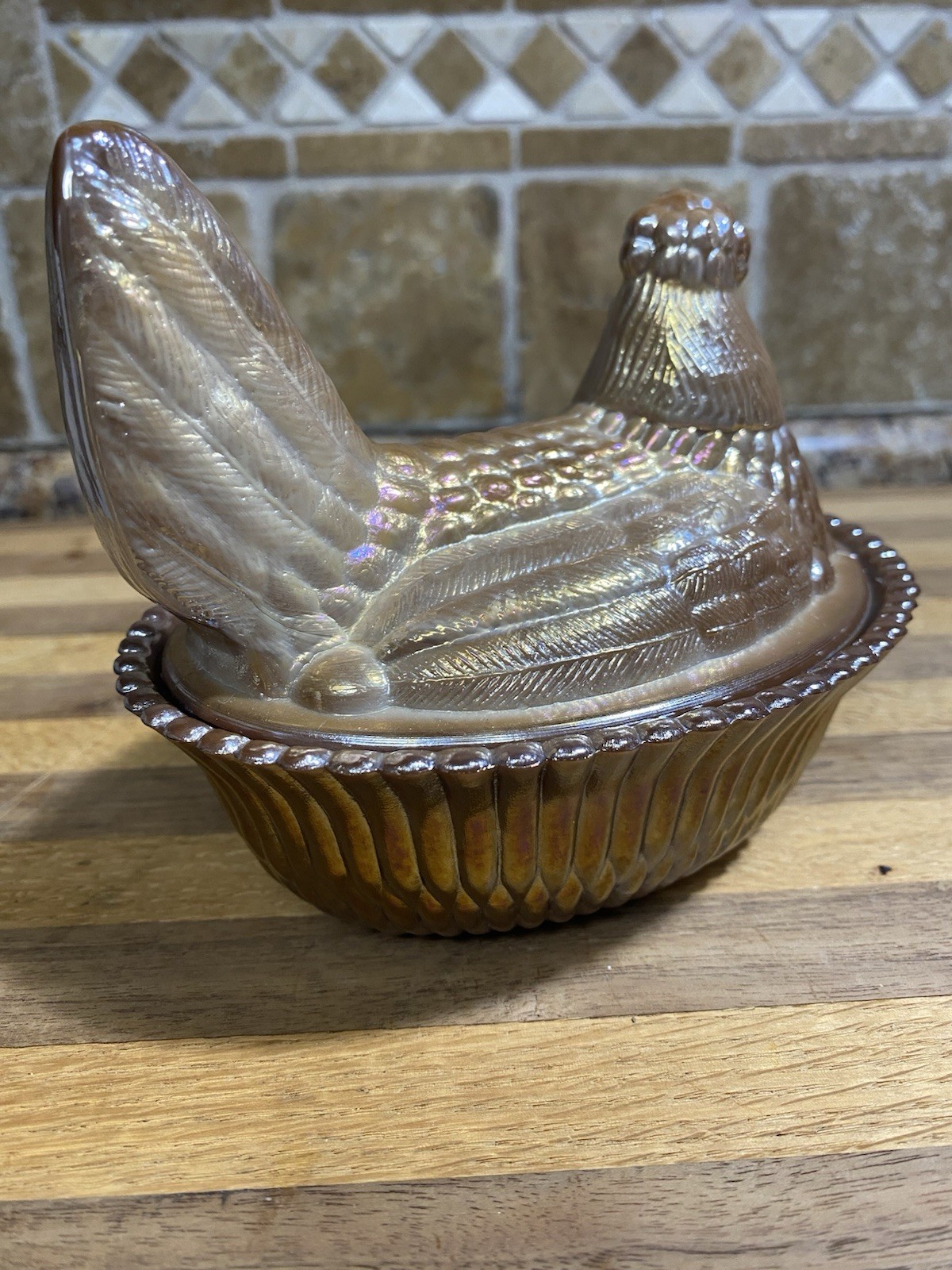Signed by Bernard F. Boyd Chocolate Carnival Hen On A Nest