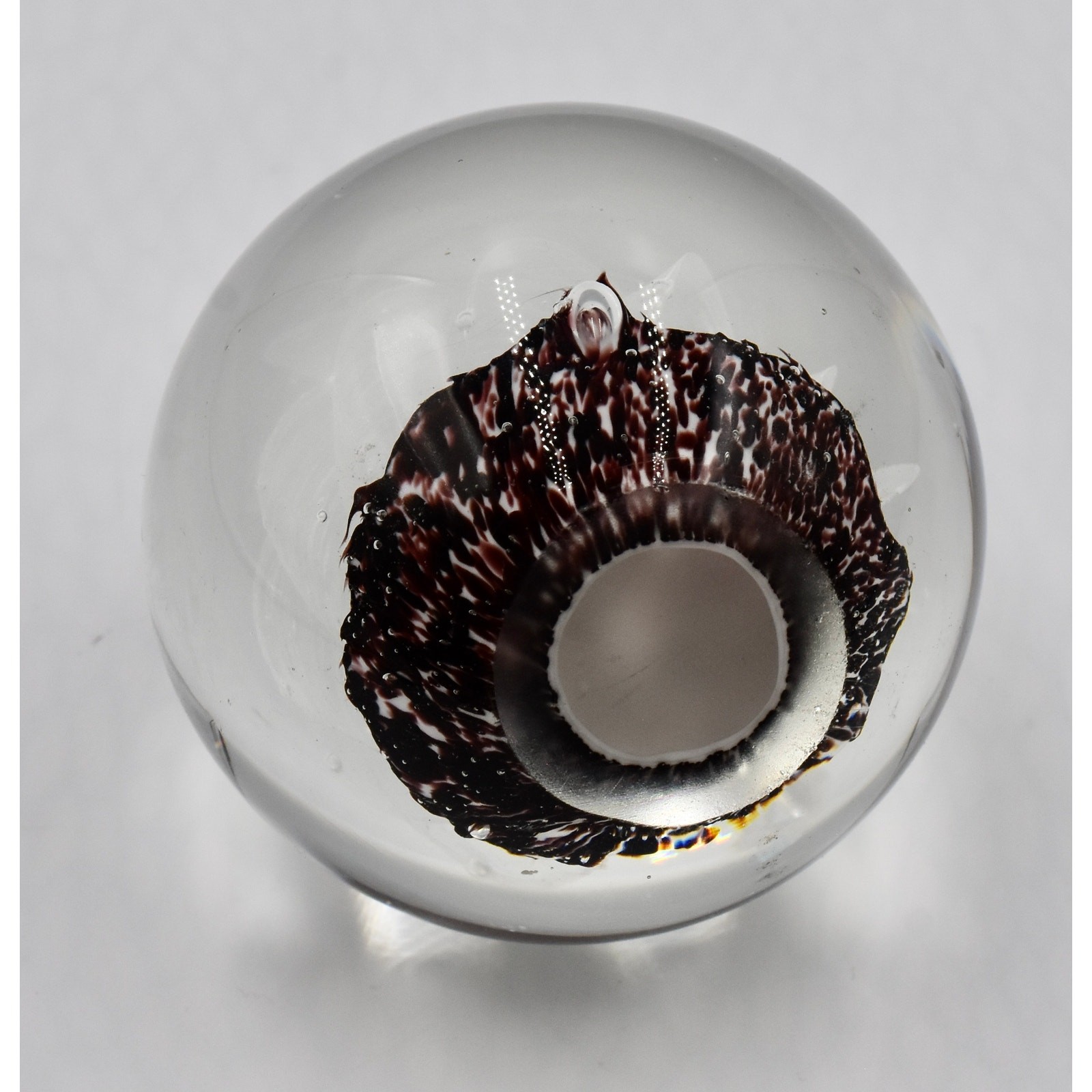 Vintage Handcrafted Swirl Flower Petals Art Glass Paperweight