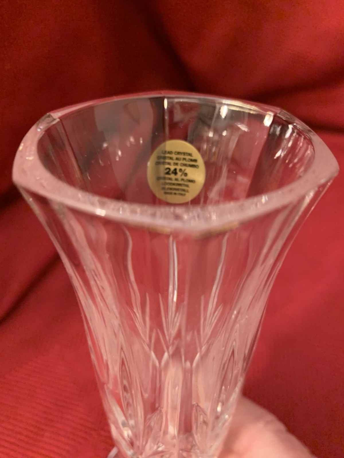 RCR ROYAL CRYSTAL ROCK FOOTED BUD VASE MADE IN ITALY 6-5/8″ HIGH