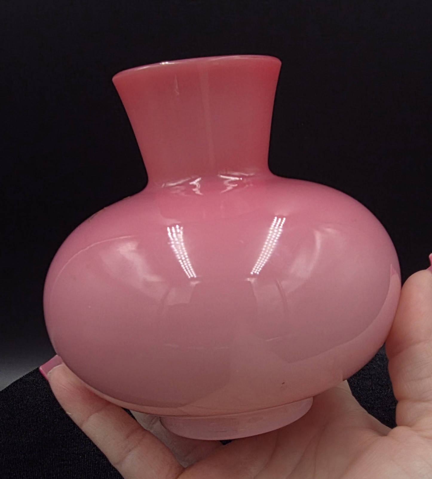 Attributed to Harrach Antique Bohemian Late 1800’s Posey Vase Uranium Opaline