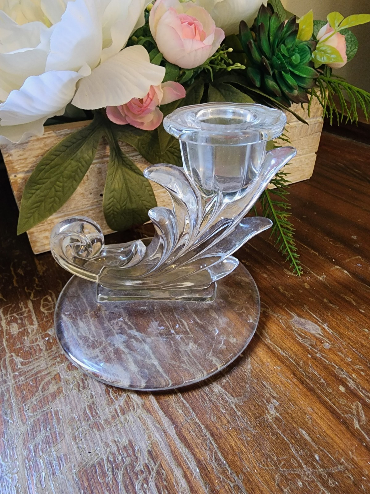 Vintage Fostoria Baroque Crystal Candlestick Holder – Taper Candle Holder