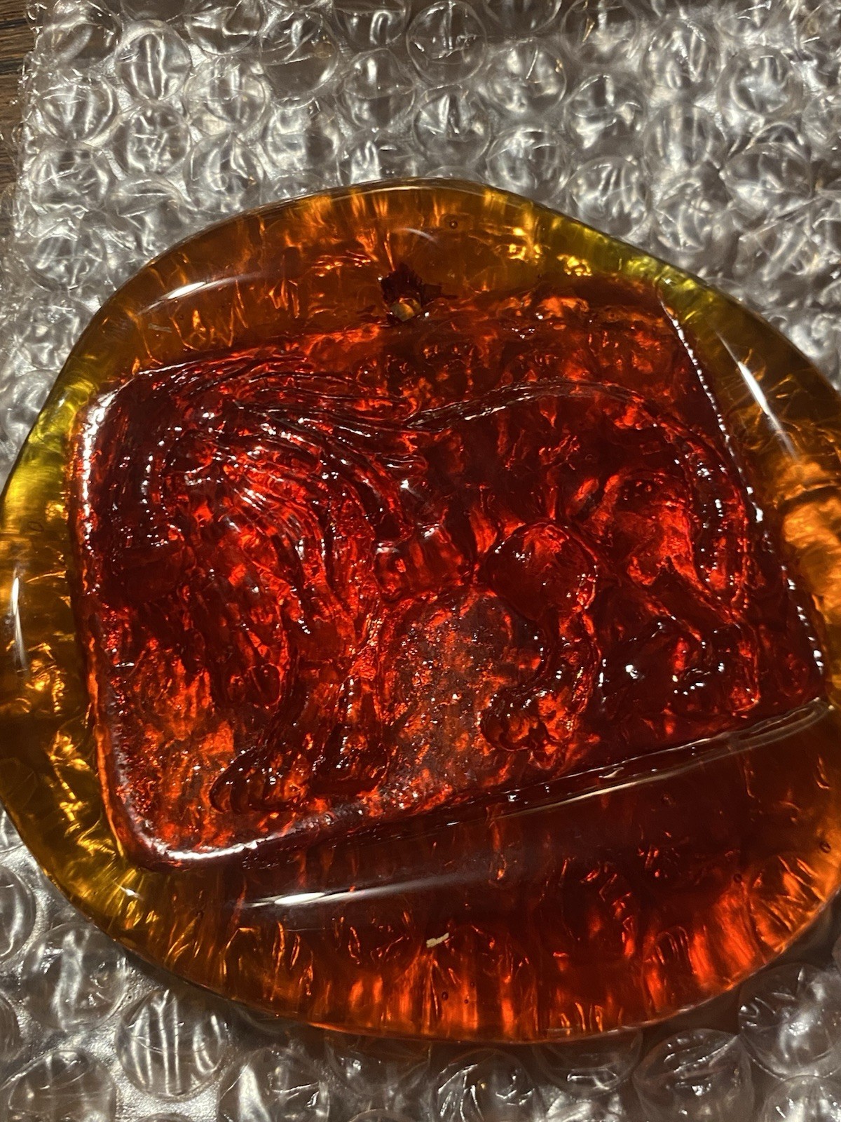Museum of Fine Arts Boston, Red Glass Lion Sun Catcher, Vintage And Unused.