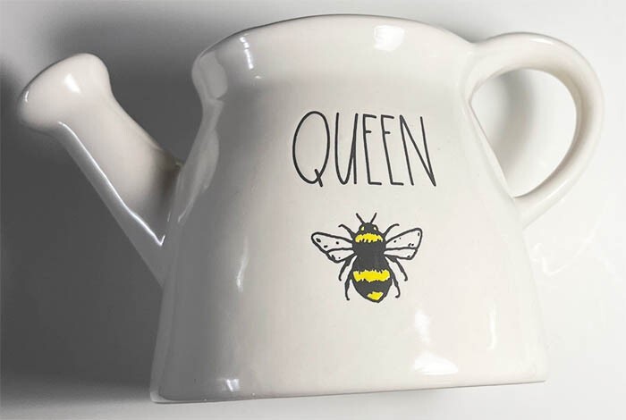 Rae Dunn Queen Bee Watering Can Artisan Collection by Magenta 5.5″W X 5″ T