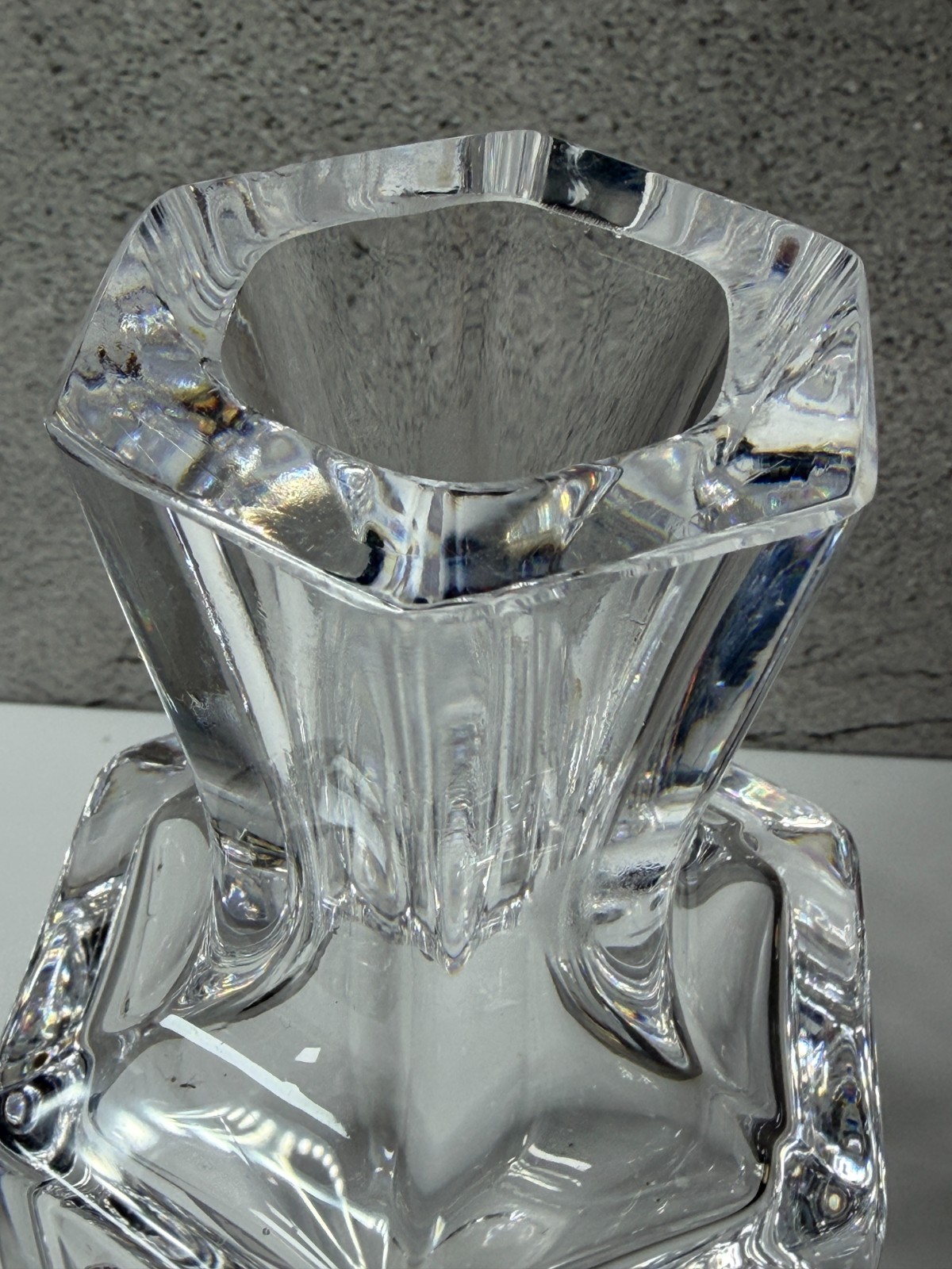 VTG Orrefors crystal bud vase Made In Sweden 5 “ Tall