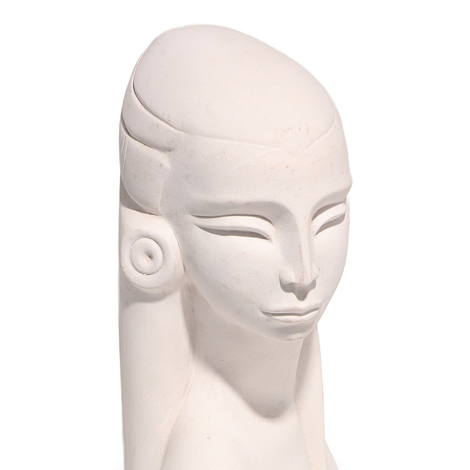 Egyptian Woman Bisque Porcelain Statue – Vintage Figurine