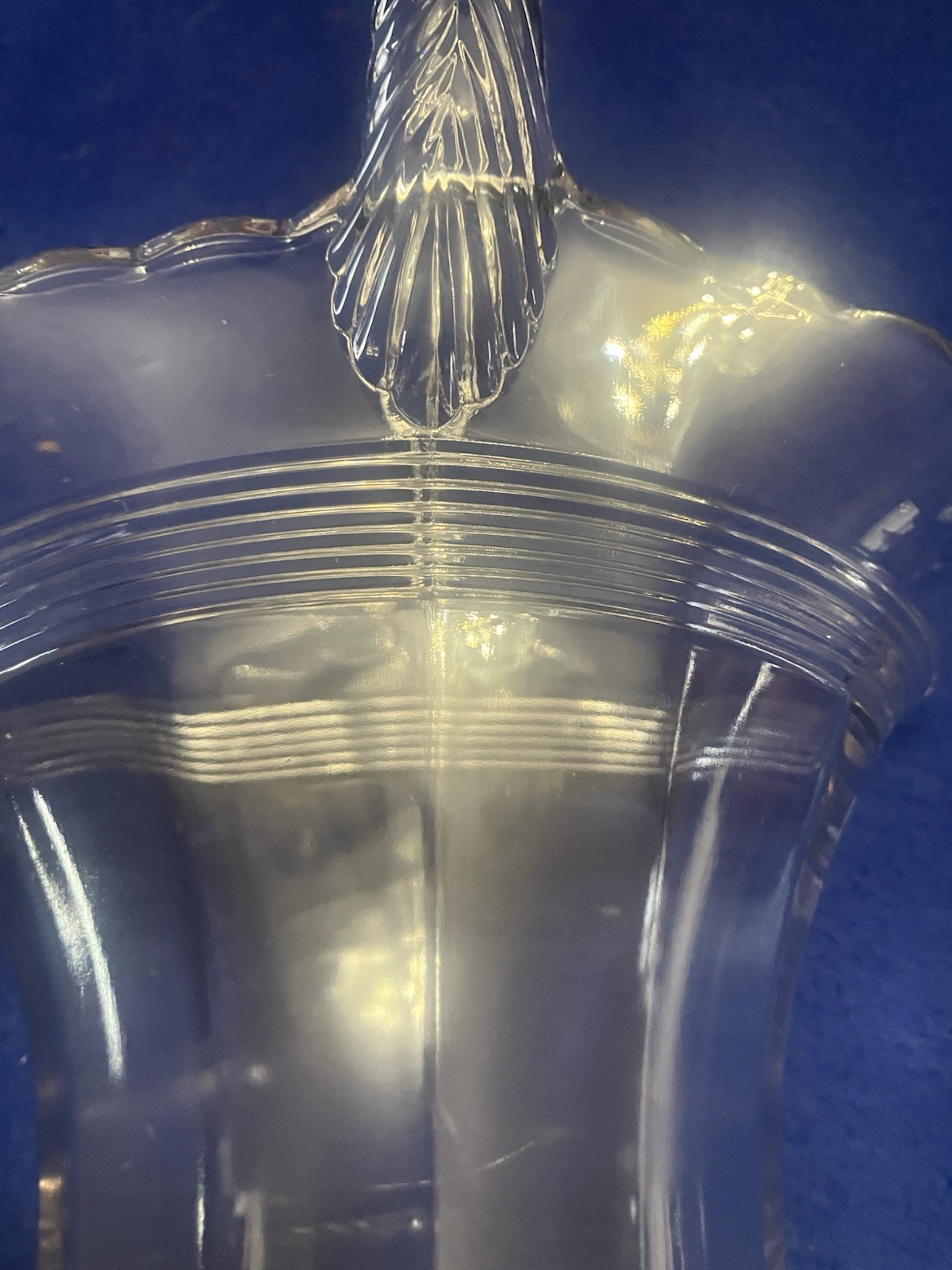 Antique Duncan Miller Tavern Glass Basket Large 10″ Clear EAPG PAT’D, c. 1914