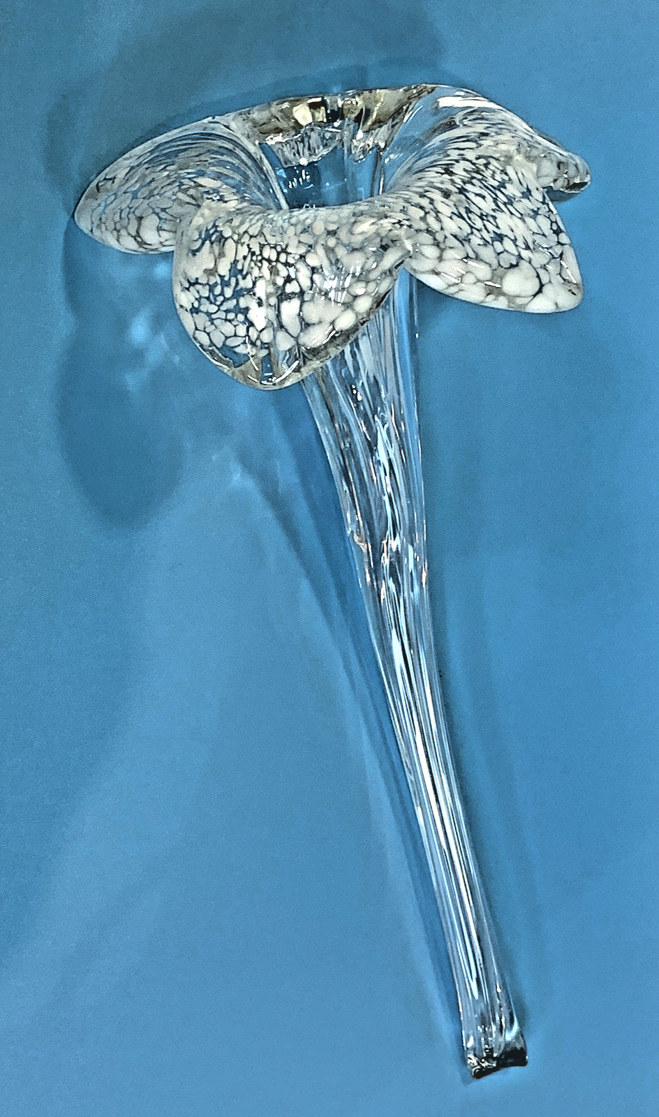 9″ Fused Art Glass Posy Vase Lily Flower Paperweight Decor Handblown Speckles
