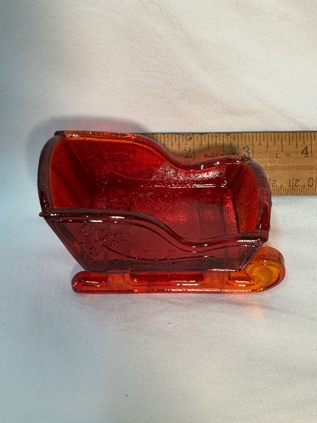 Mosser Glass Red Mini Christmas Sleigh for Reindeer Made In USA –