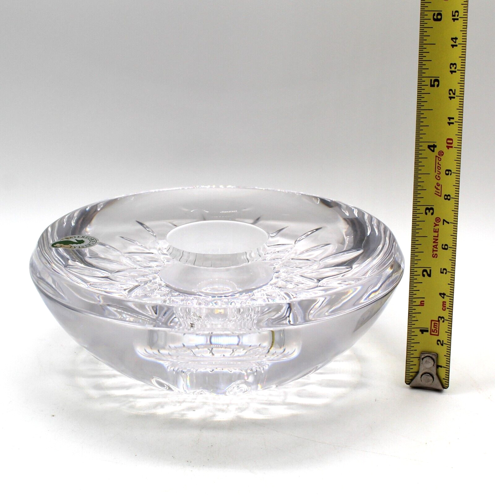Waterford Crystal Lismore Round Candle Holder for 2 size candles 6″ Wide, 5 lb