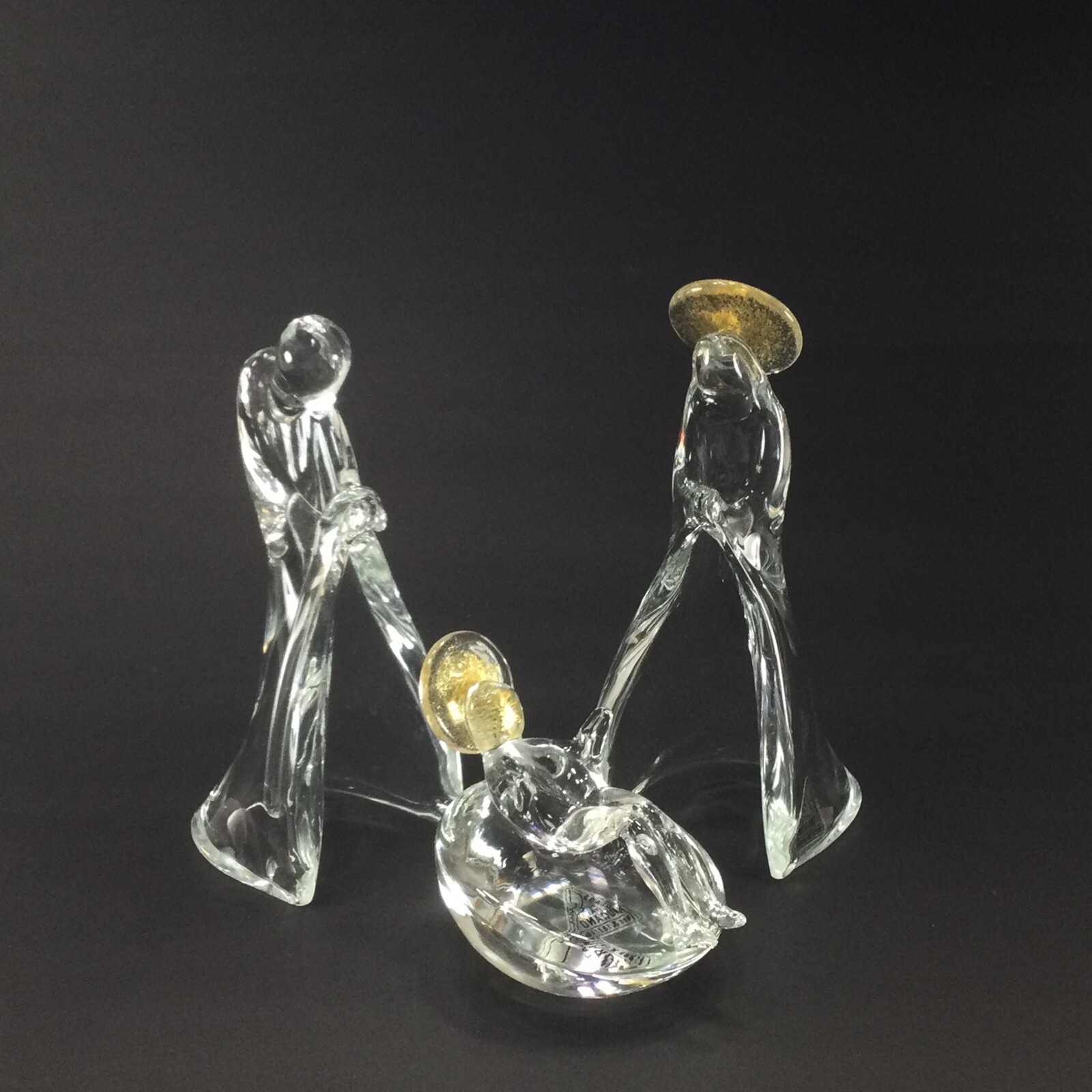 DAMAGED Murano Ferro Lazzarini Christmas Nativity Glass Art Jesus Sculpture READ