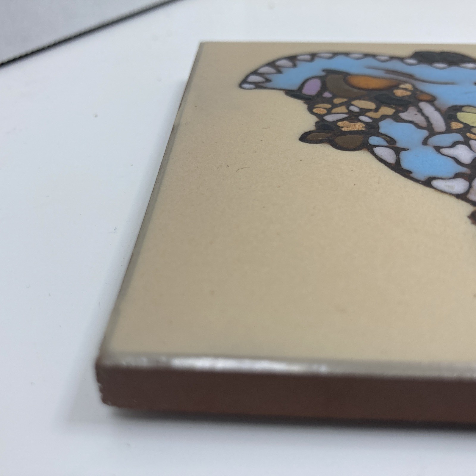 Vtg Storyteller Southwestern Pottery Painted Art Tile Trivet Coaster Italy 4″