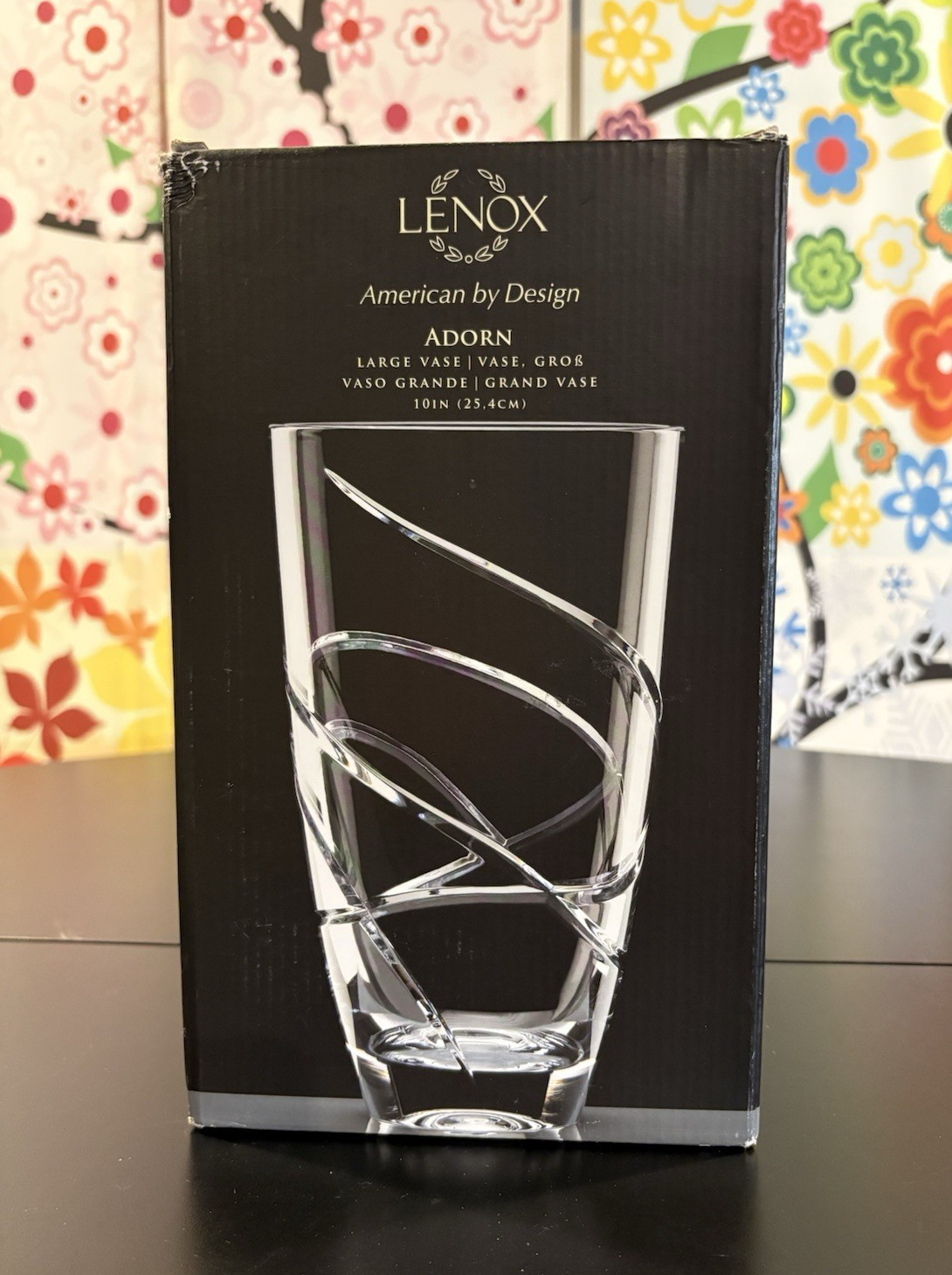 New Lenox Adorn Large Crystal Vase 10in Clear