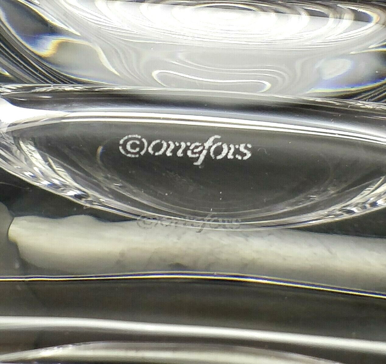 Crystal Square Clear Vase Orrefors Sweden 6.5 in.