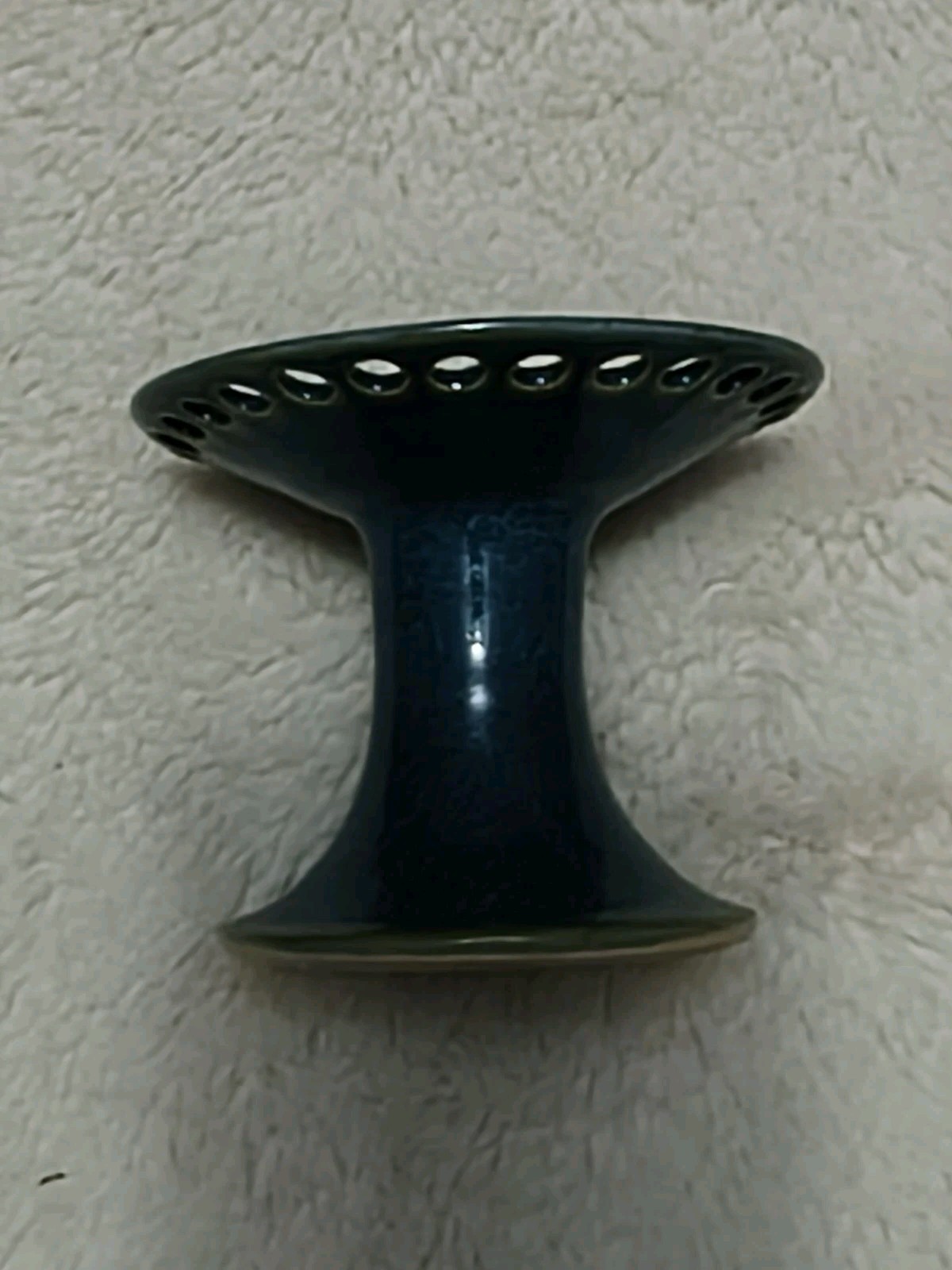 Vintage Art Pottery Earring Holder Organizer Blue Cobalt Jewelry Organizer