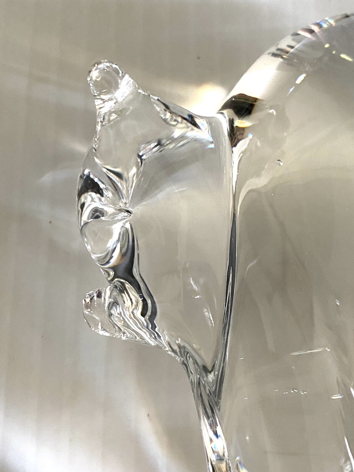 Cat Lead Crystal Figurine John Riekes Chalet Handcrafted Paperweight Vtg Flaw