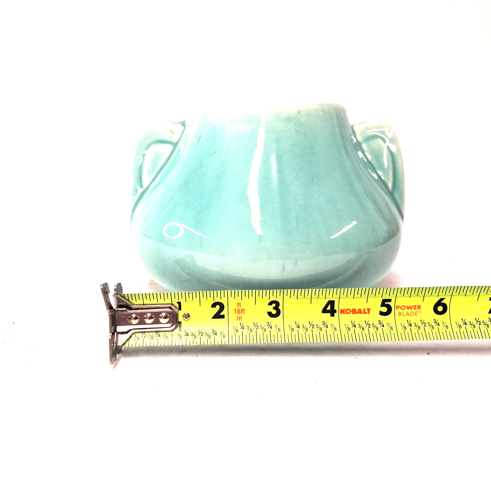 Hull Pottery Double Handle Vase Aqua Celadon Glaze Art Pottery Vintage USA
