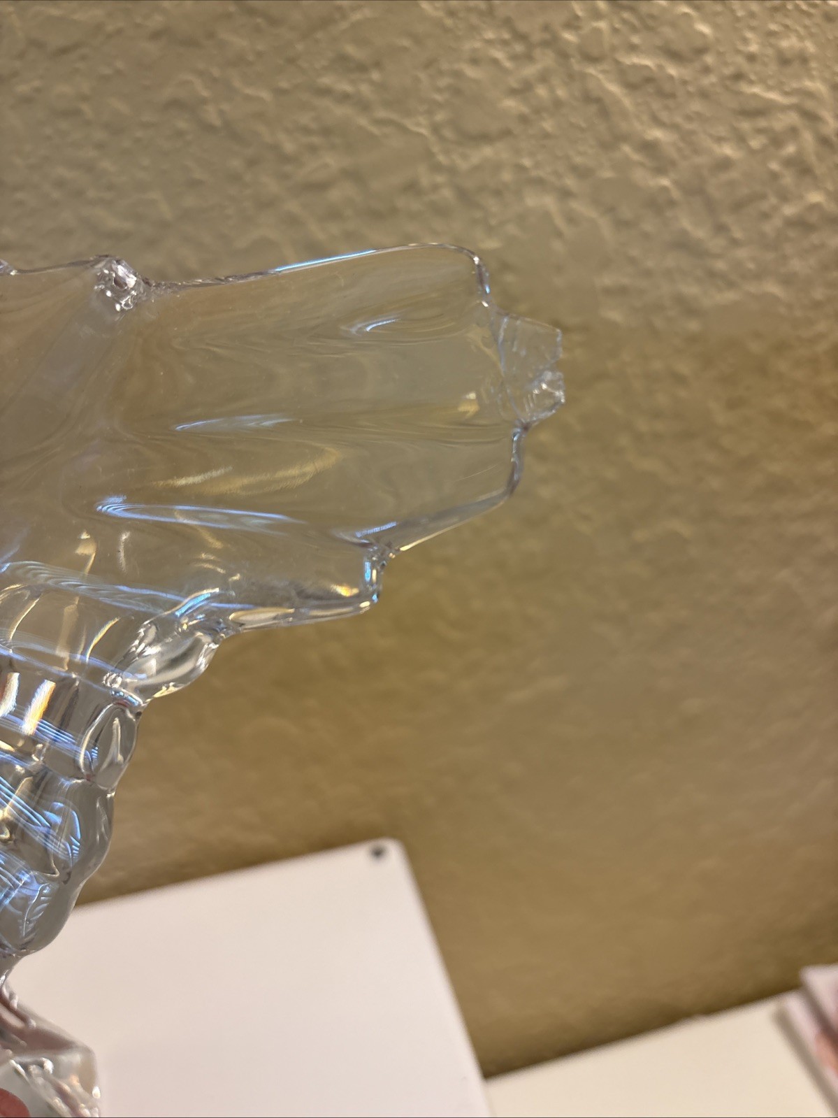 Baccarat Crystal American Eagle Chipped Wing tip Damage 7” X9.1/4” In Flight