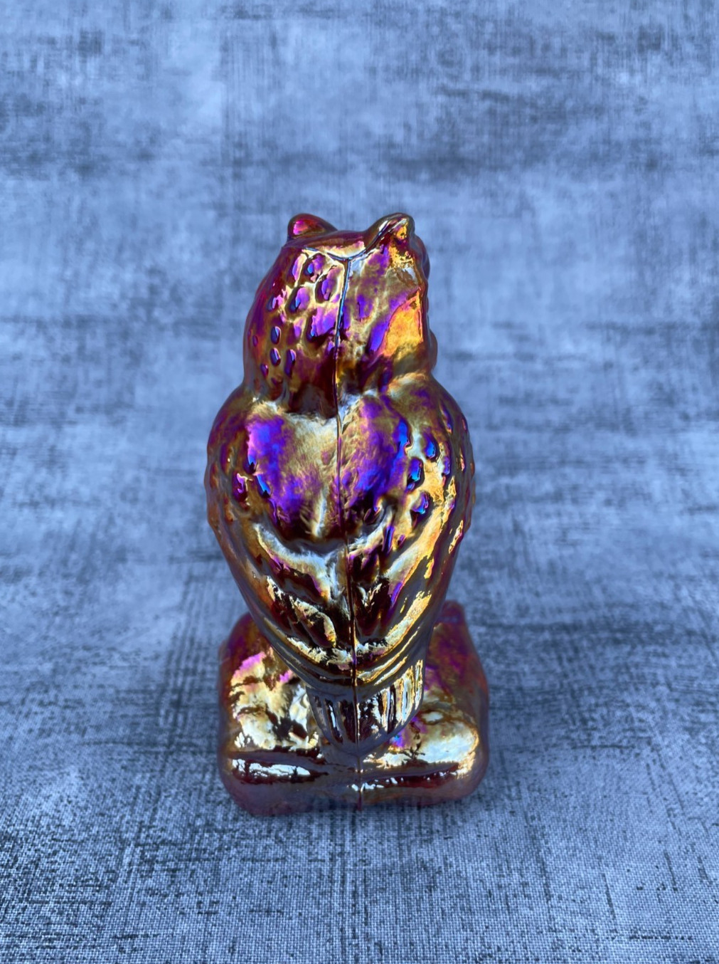 Boyd Glass Owl Cardinal Red Carnival