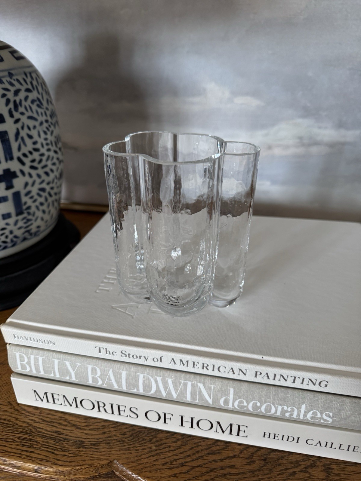Mid-Century Vintage Sea Glasbruk Sweden Glass Bubble Vase by Rune Strand