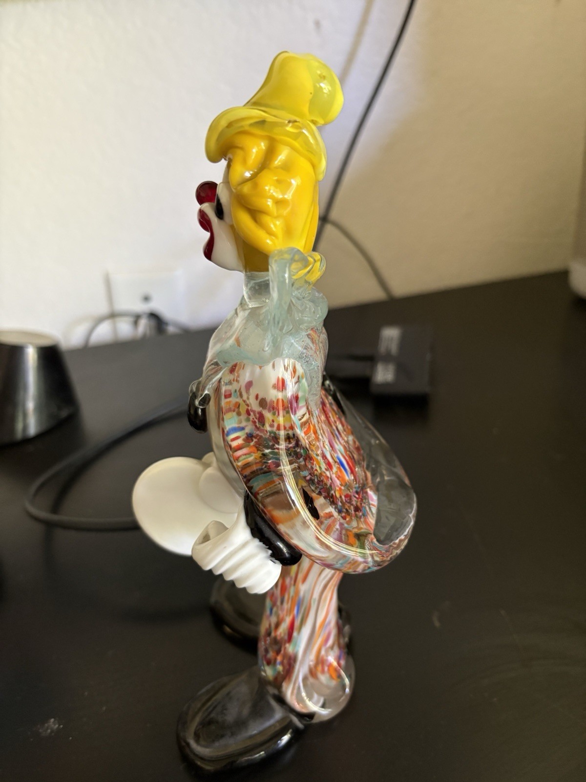 Murano Venetian Hand Blown Art Glass Clown Figurines Set of 4 Multicolor