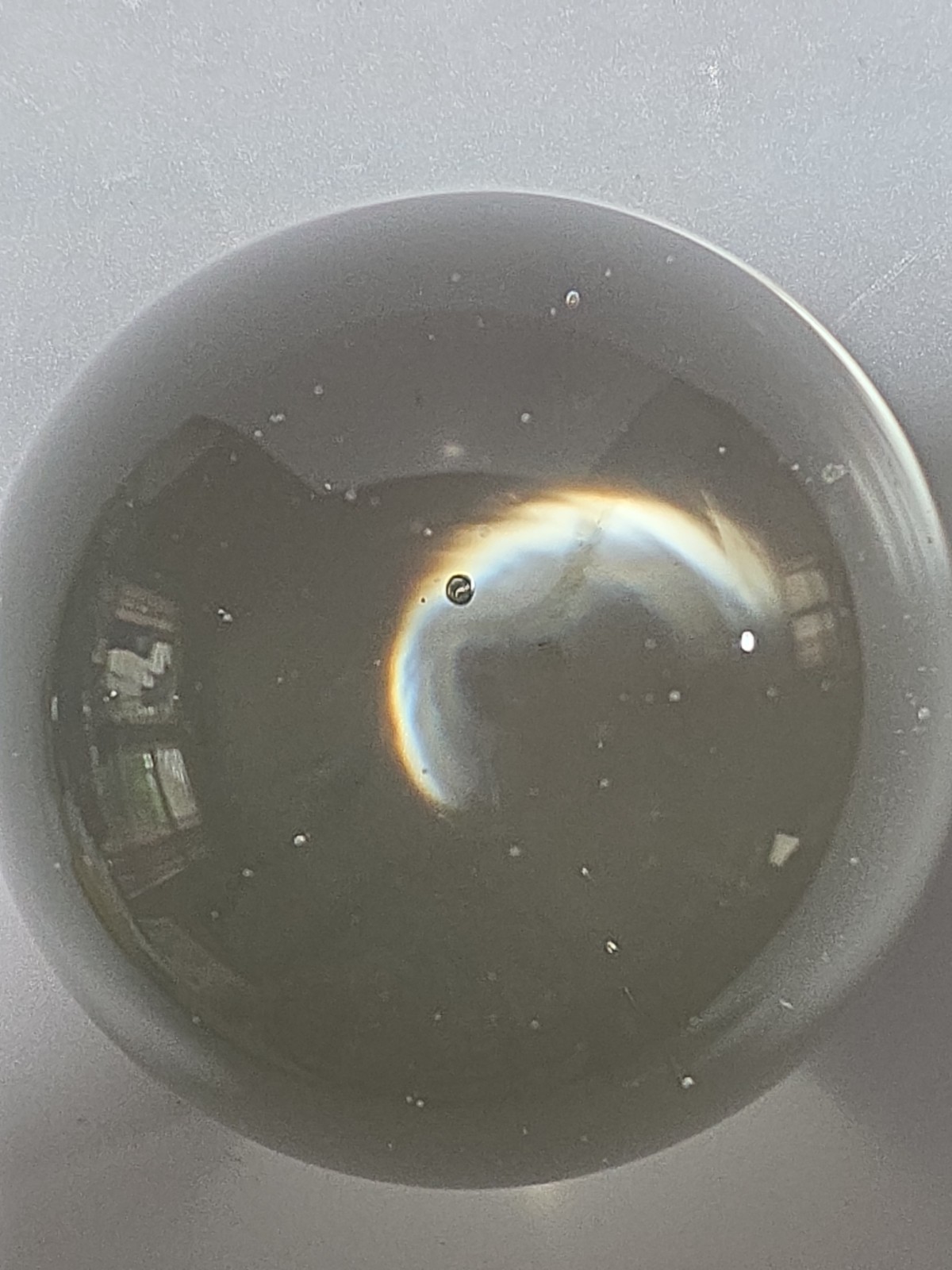 Clear Round Paperweight Art Glass Sphere Ball 3″ Tiny Bubbles