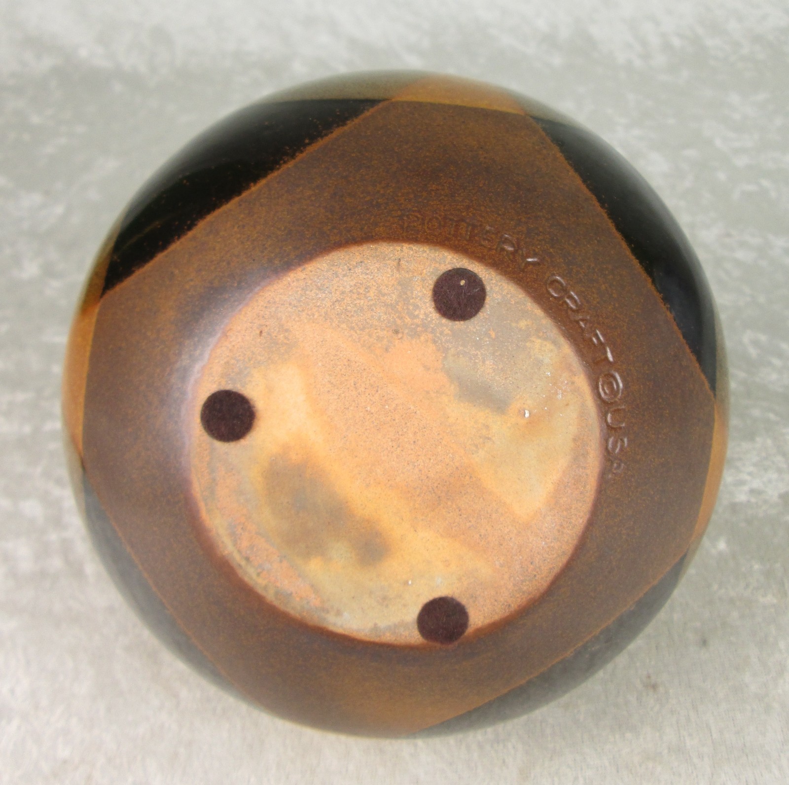 Pottery Craft Overlapping Circles Vase 6-3/8in Tall 6-1/4 Dia Mid Century Modern