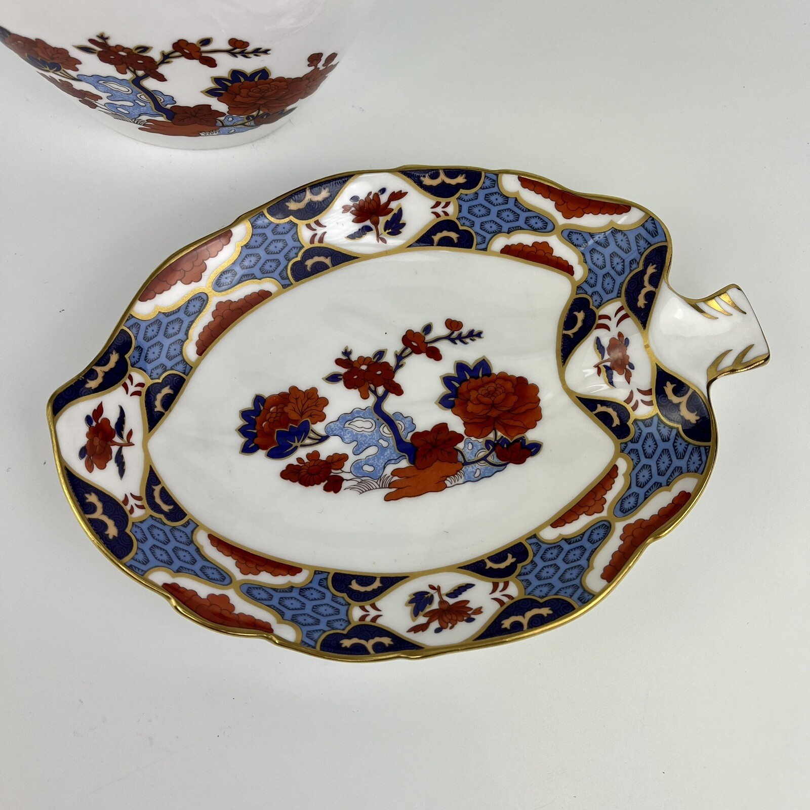 Spode Shima Small Vase & Leaf Dish Bone China Floral Butterfly – EUC!
