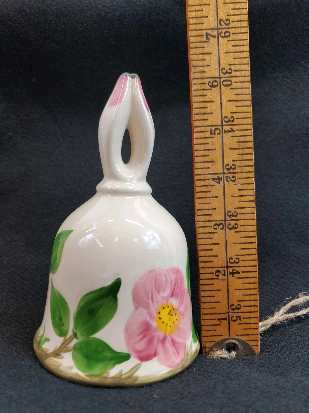 VTG Franciscan Desert Rose Porc. Dinner Bell Stamped Flying F 6” Granny Cottage