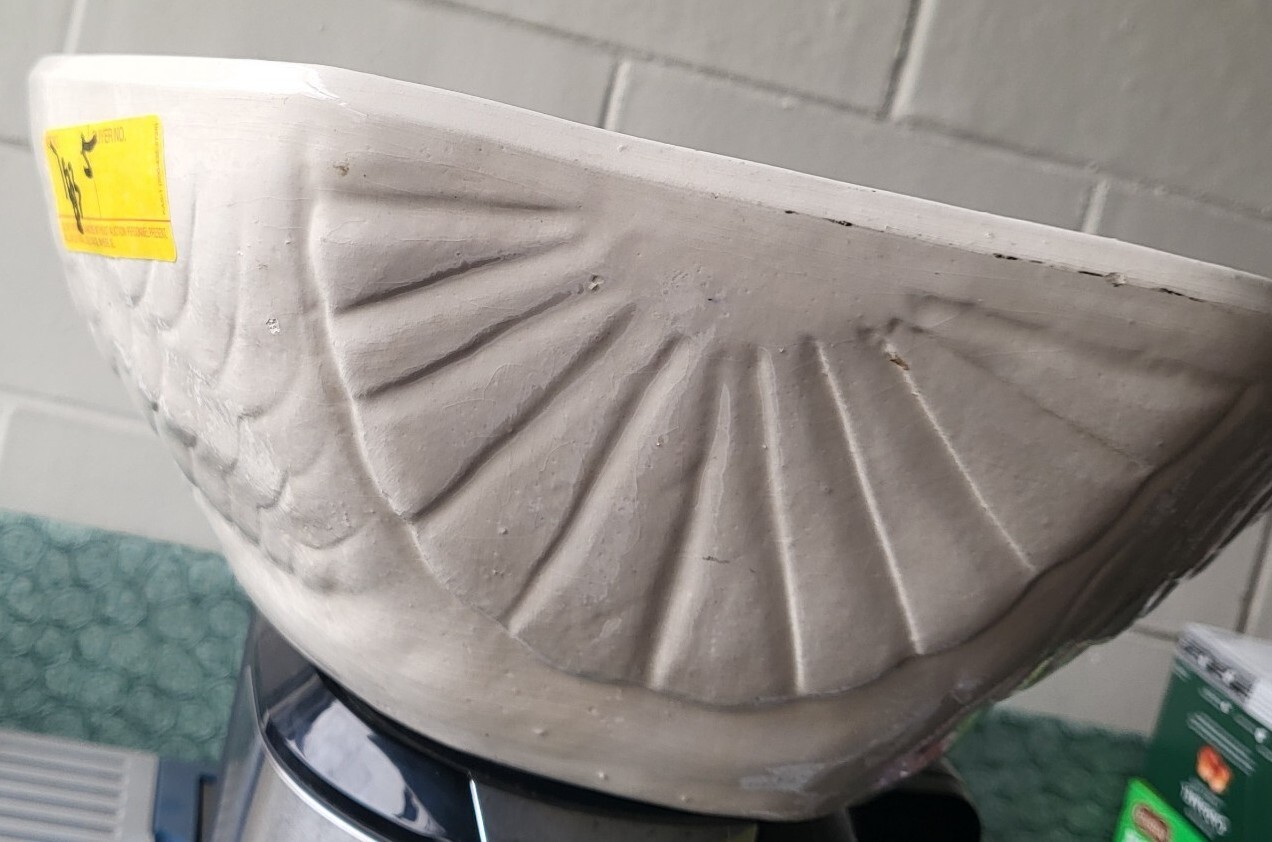 GIANT MP MOUNTAINSIDE POTTERY BOWL 8LB 15″ X 14″ X 5″ HIGHWHITE GLAZE IN AND OUT