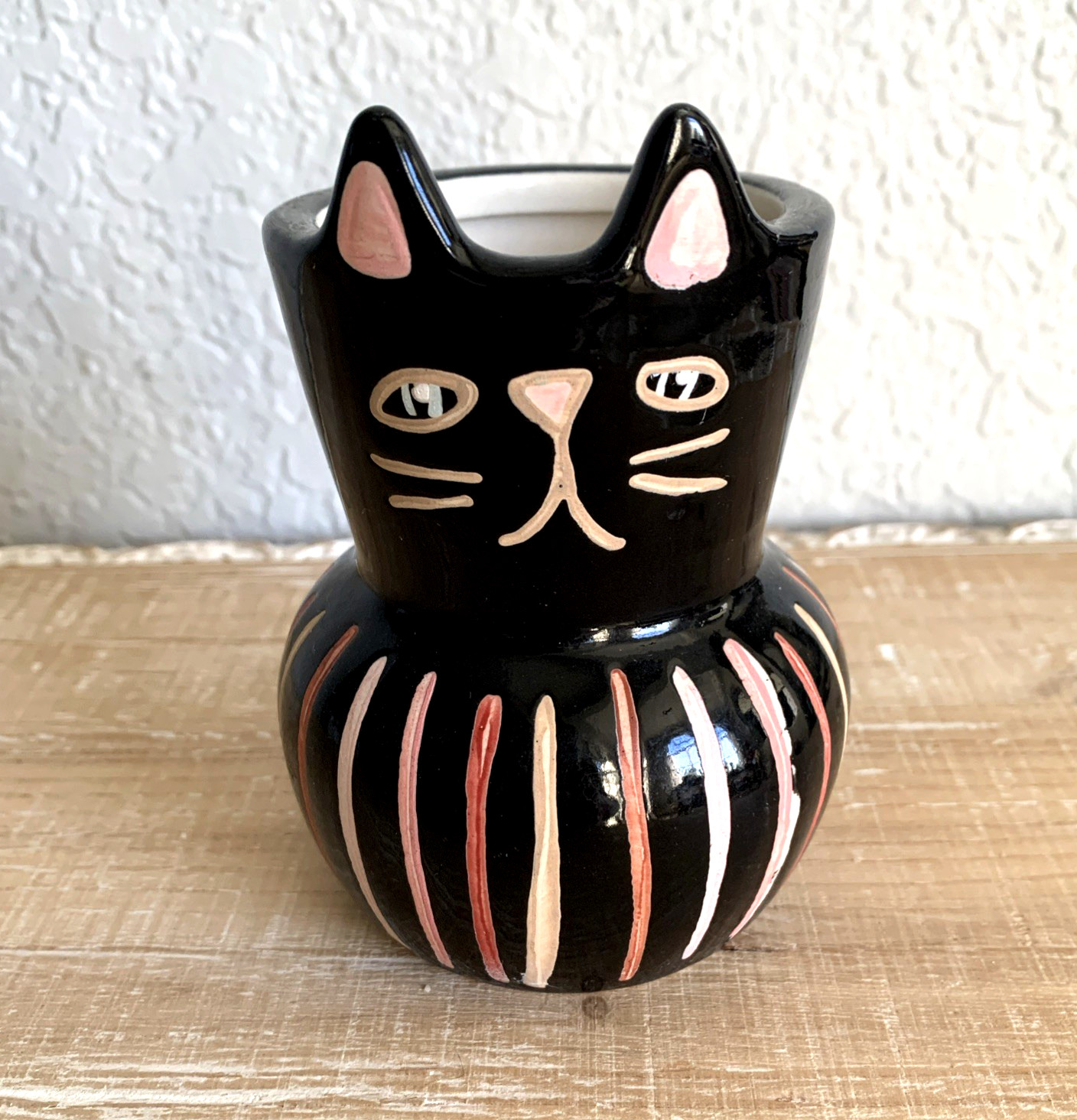 Threshold Painted Cat Vase Planter Pot Unique Small 5″ tall