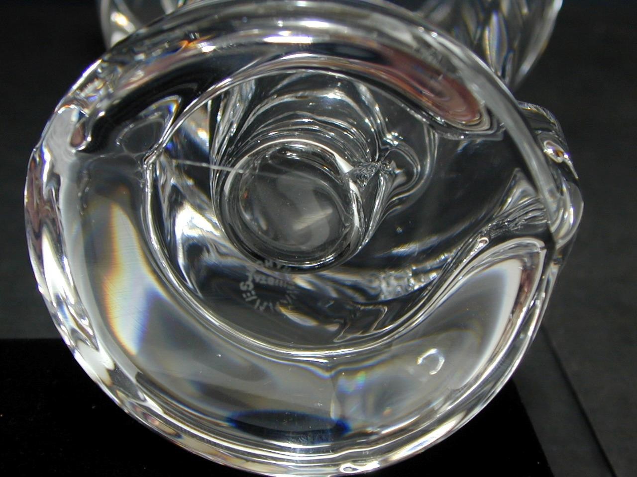 Vtg Art Vannes Le Chatel Calla Lily Lead Crystal 7 ½” Vase France MCM Modernist