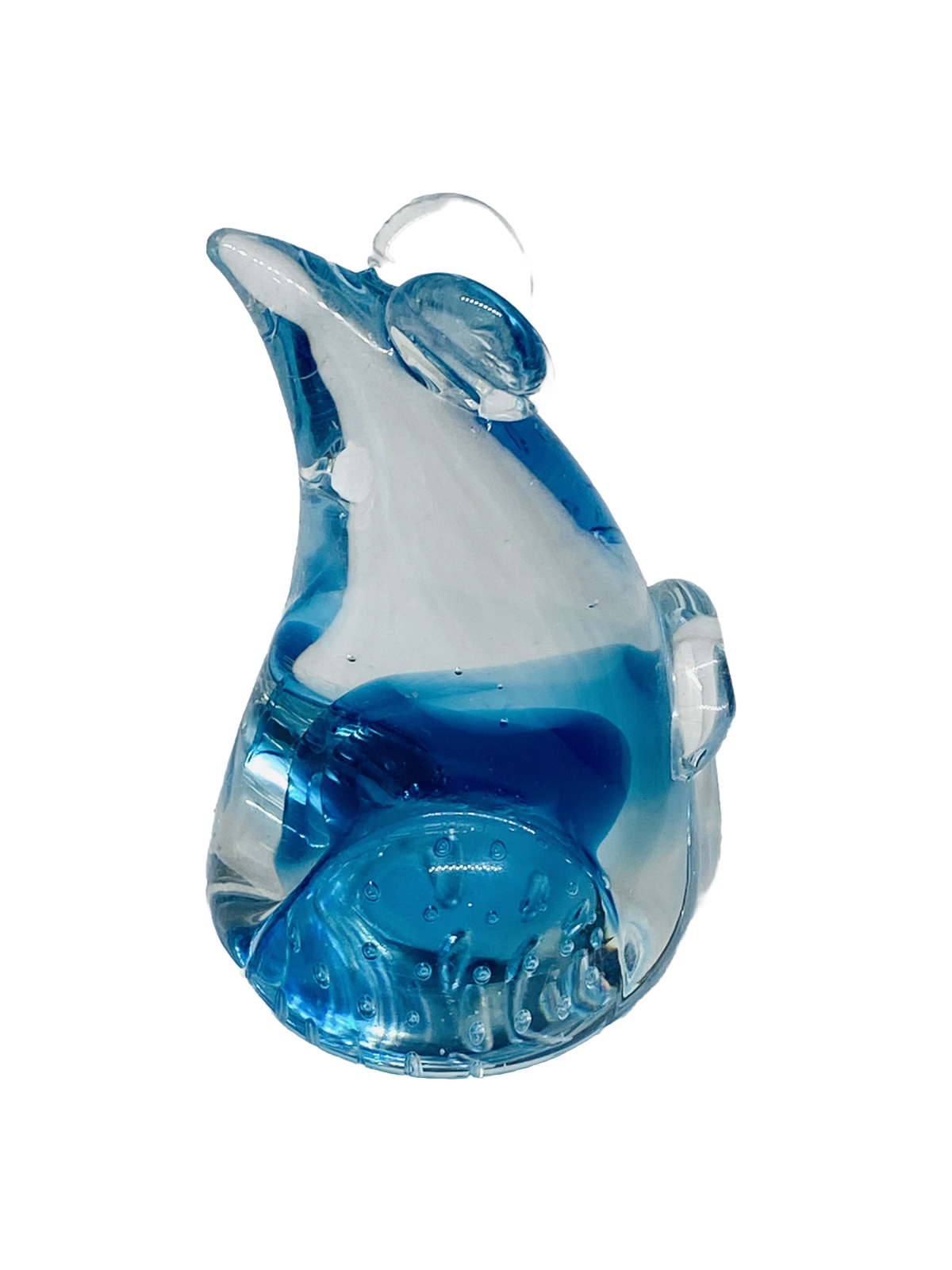 Vintage Blue Clear Art Glass Mouse Figurine Paperweight Hand Blown 3″x2″