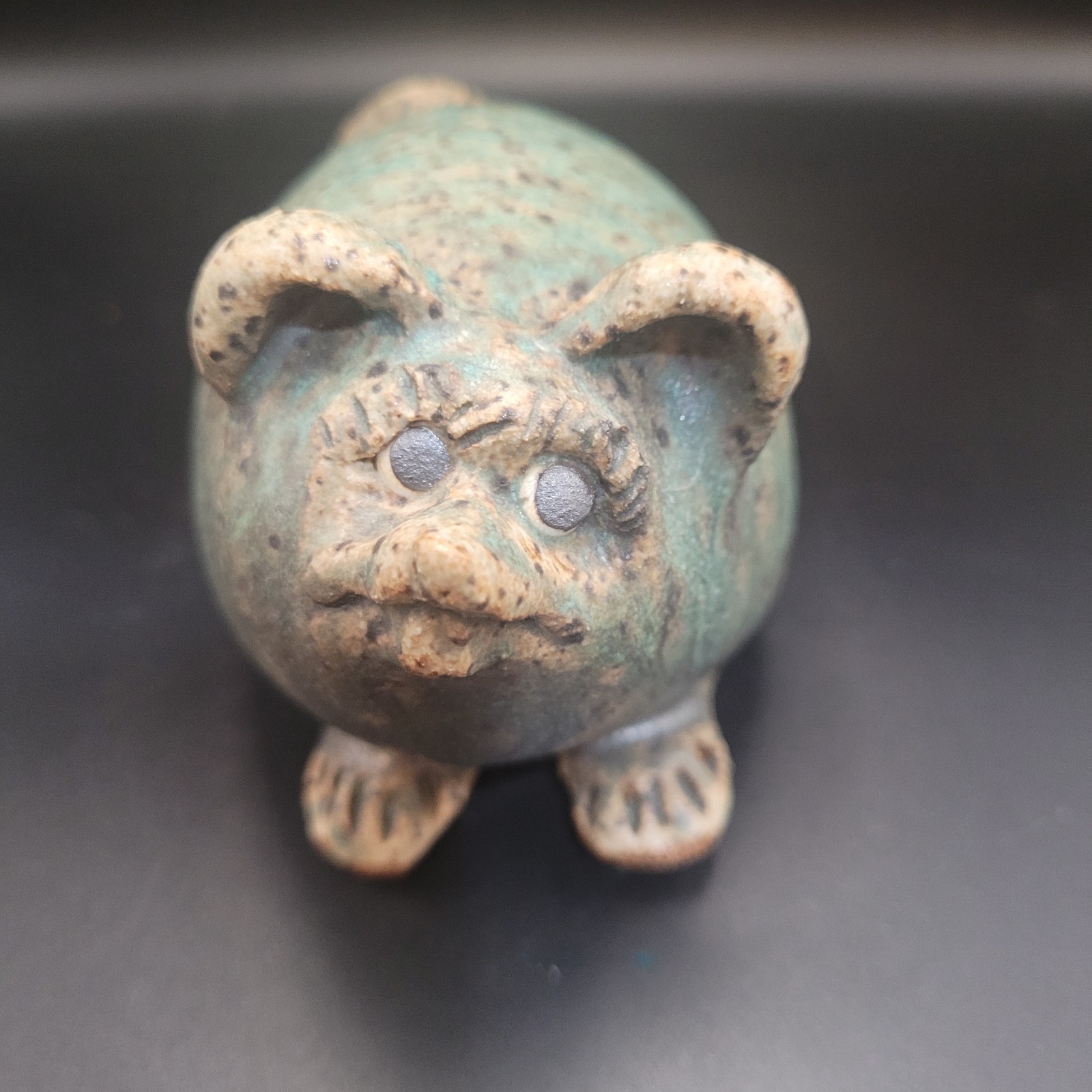 Lot of Funny Face Art Pottery Figurines Bird Pig Mole Cat 2.5 3.25 4.5 & 5 in