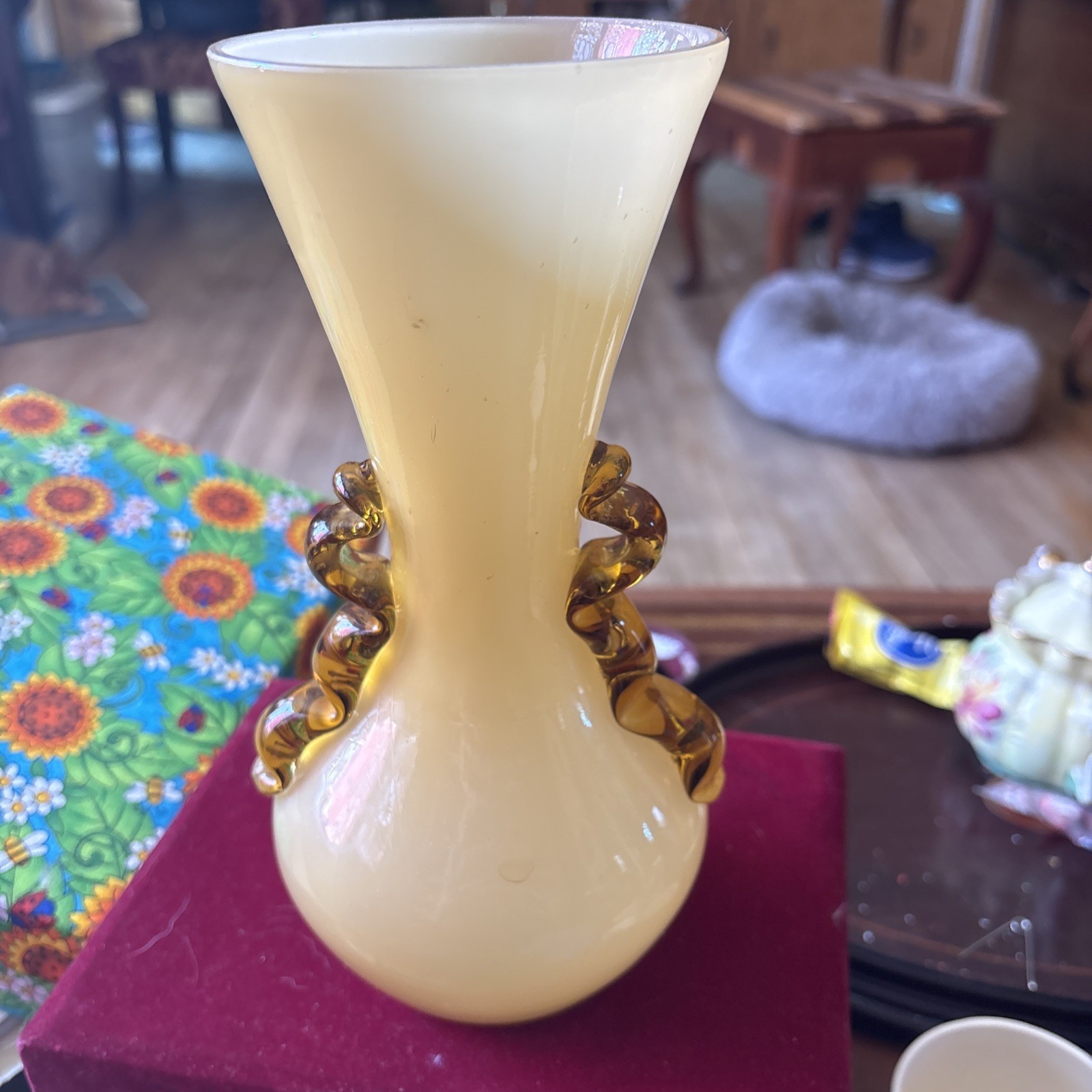 Vase Gold Ruffle Vintage Made In Czechoslovakia