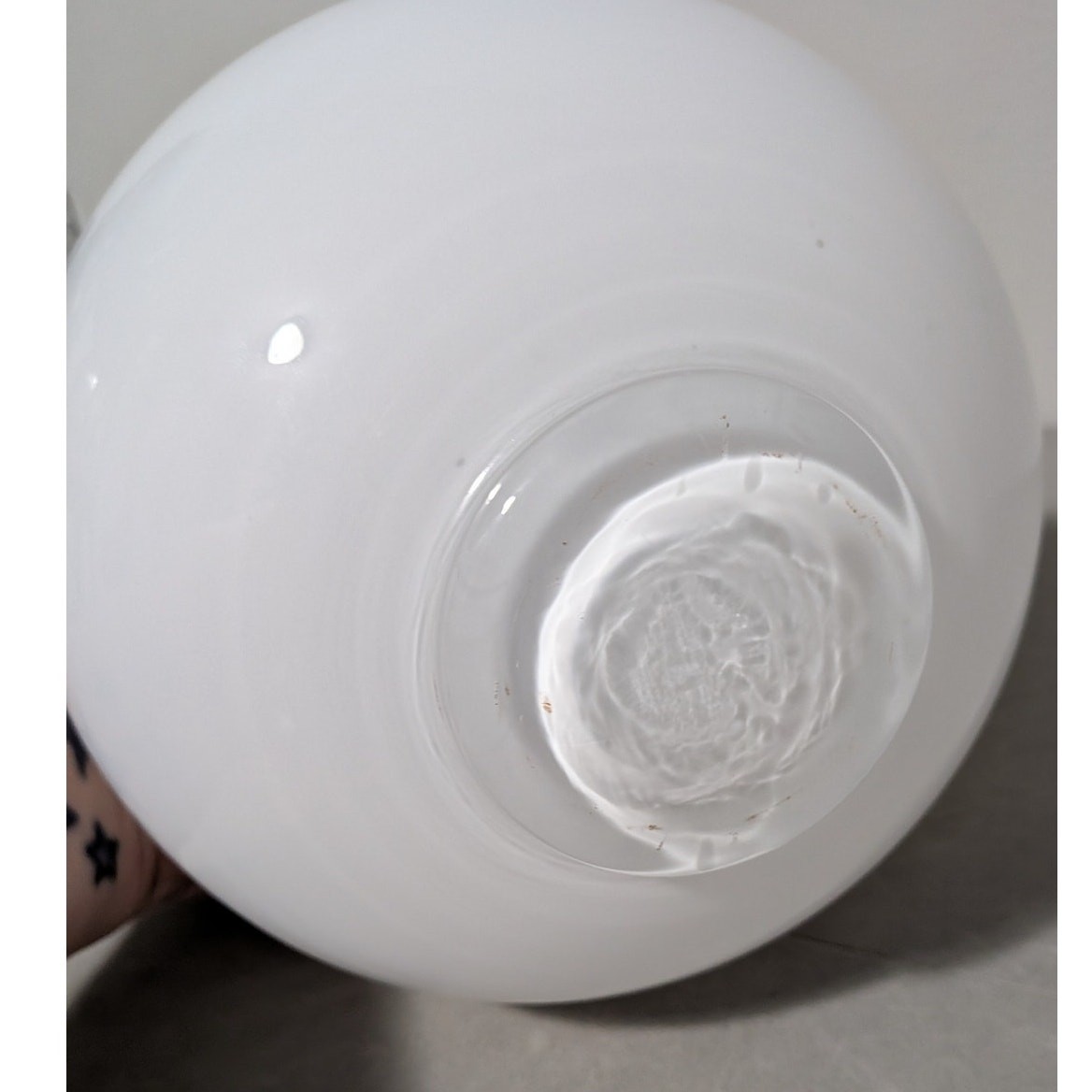 Vintage Modernist Polish Tarnowiec White & Black Art Glass Vase Elegant Decor