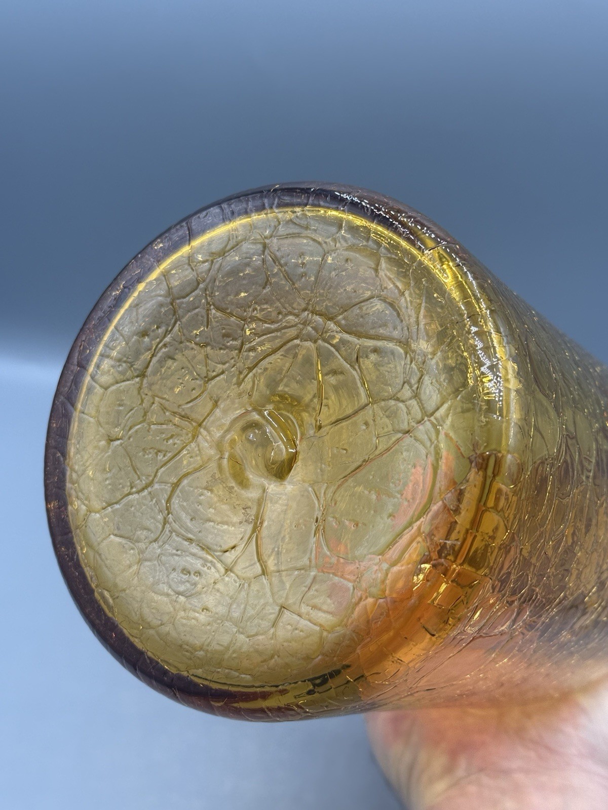 Blenko Glass Wheat Crackle #7425s With Orignal Cork