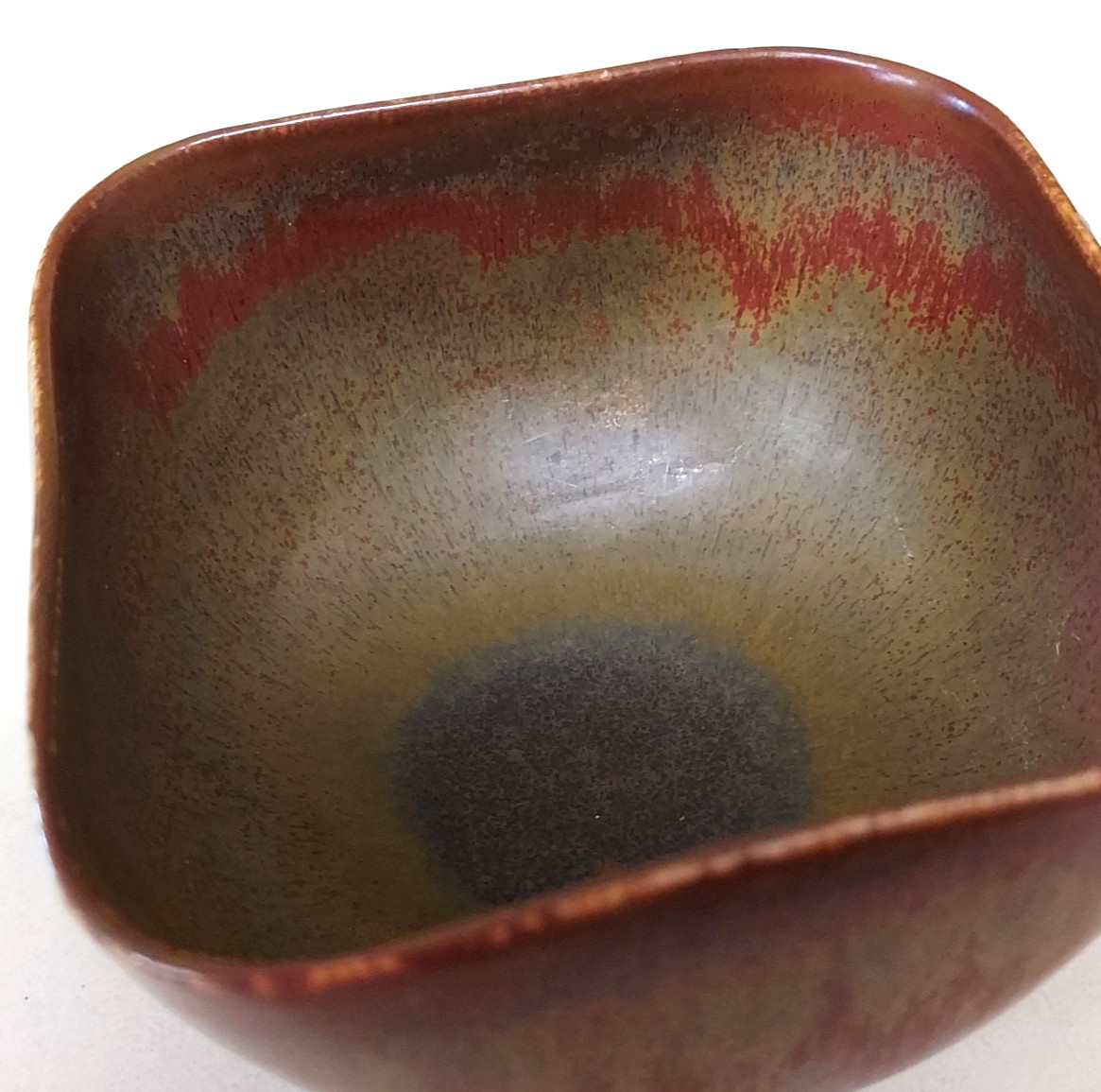 Rare Saxbo 113 Danish Denmark Pottery, 4 Sided Mid Century – Redish Brown Bowl