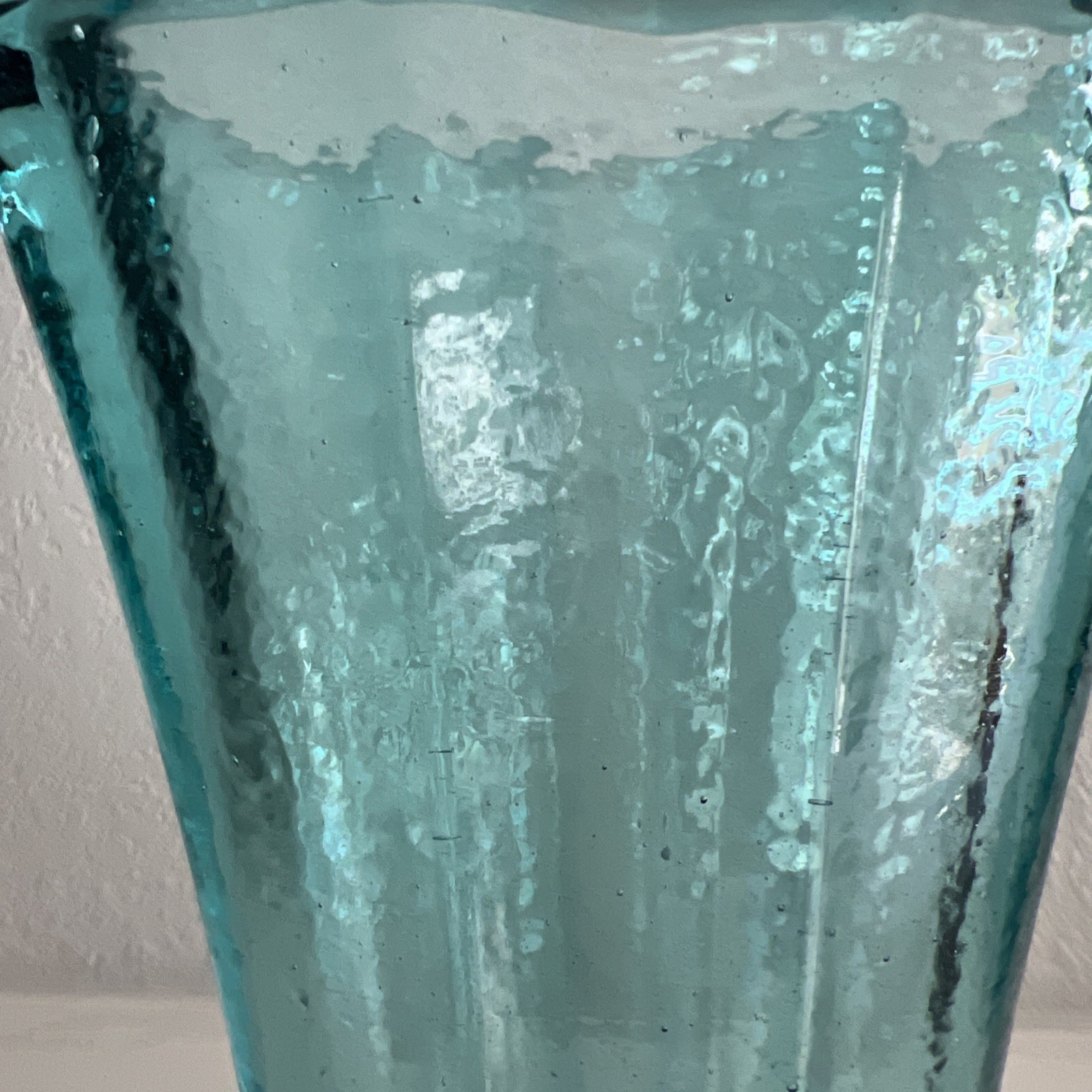 Fire & Light Aurora Vase Ombré Aqua And Cobalt Recycled Glass 9.5” Beautiful!