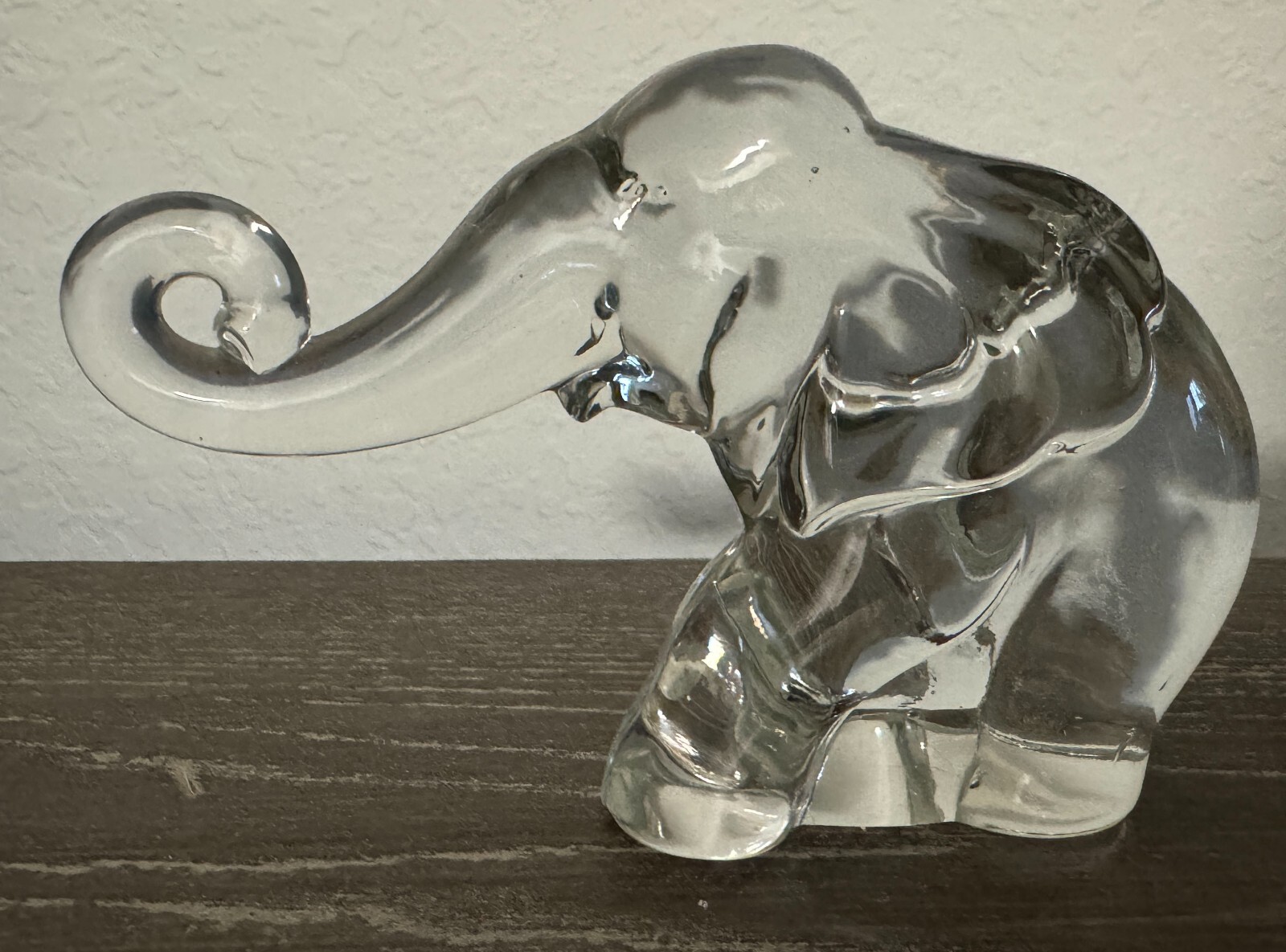 Medium Clear Elephant Heisey Art Glass Figurine by Heisey 4 1/4″h