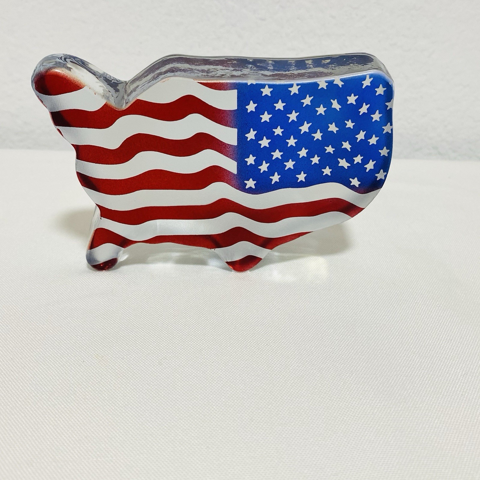 Fenton Stars & Stripes United States of America Flag Paperweight Vintage