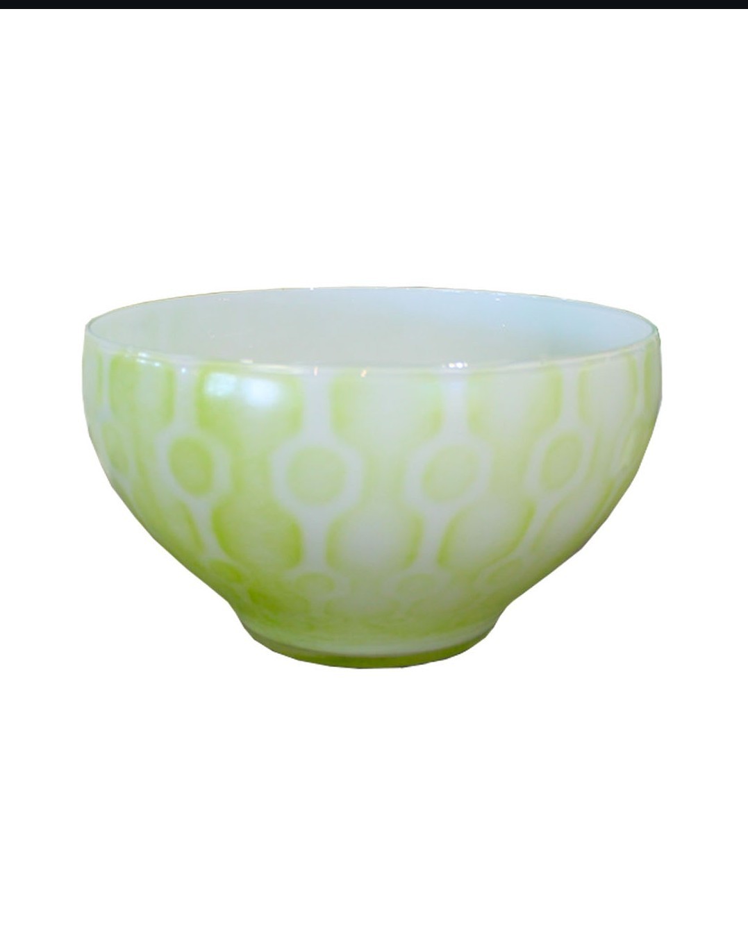 Rare Kosta Boda Hand Blown Green Lolly Bowl by Olle Brozn 10.5″. Mid-Century